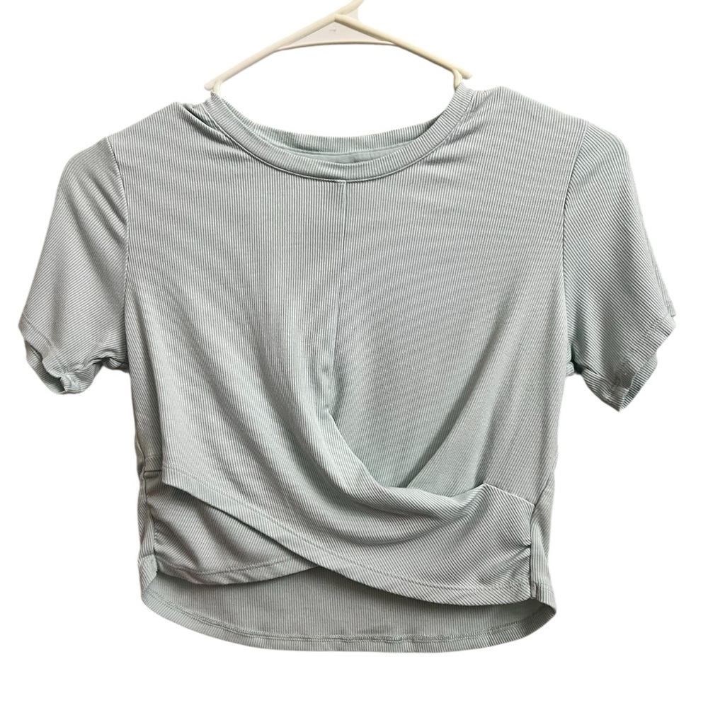 All in Motion Green Asymmetrical Crop T-Shirt